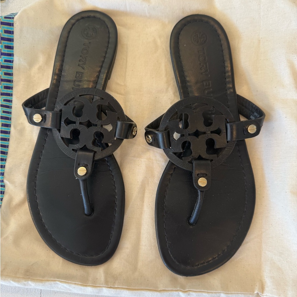 Tory Burch Black Leather Sandals